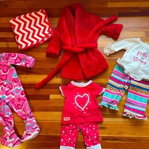 Lot of sleepwear for 18” dolls. Adorable for doll play! Excellent condition!